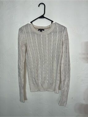 GAP Angora Rabbit Hair Blend Cable Knit Classic Crew Neck Longsleeve Sweater S